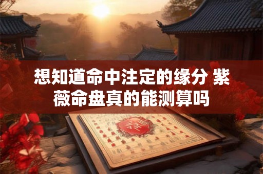 想知道命中注定的缘分 紫薇命盘真的能测算吗