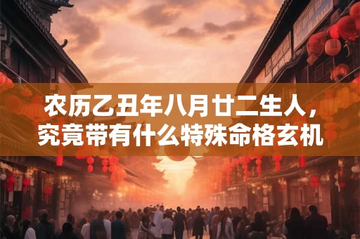 农历乙丑年八月廿二生人，究竟带有什么特殊命格玄机