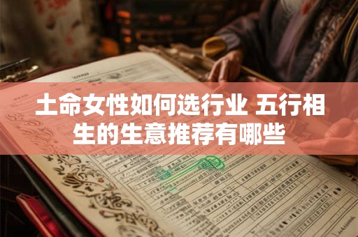 土命女性如何选行业 五行相生的生意推荐有哪些