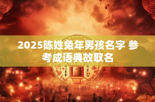 2025陈姓兔年男孩名字 参考成语典故取名