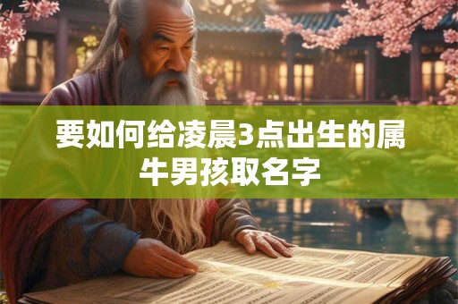 要如何给凌晨3点出生的属牛男孩取名字