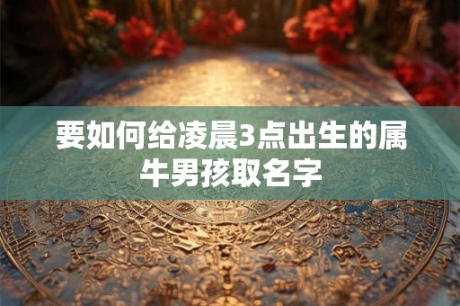 要如何给凌晨3点出生的属牛男孩取名字