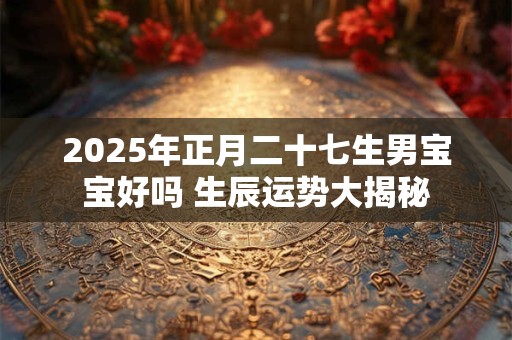 2025年正月二十七生男宝宝好吗 生辰运势大揭秘