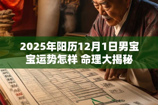 2025年阳历12月1日男宝宝运势怎样 命理大揭秘