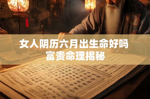女人阴历六月出生命好吗 富贵命理揭秘