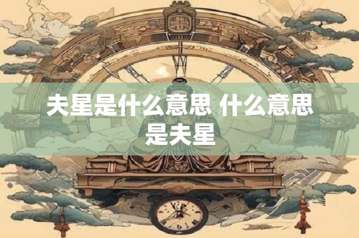 夫星是什么意思 什么意思是夫星