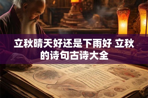 立秋晴天好还是下雨好 立秋的诗句古诗大全 立秋晴天好还是下雨好 立秋的诗句古诗大全