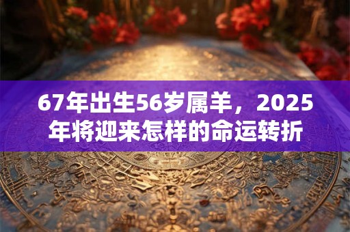 67年出生56岁属羊，2025年将迎来怎样的命运转折