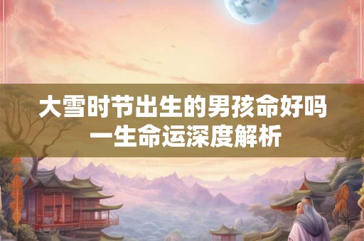 大雪时节出生的男孩命好吗 一生命运深度解析