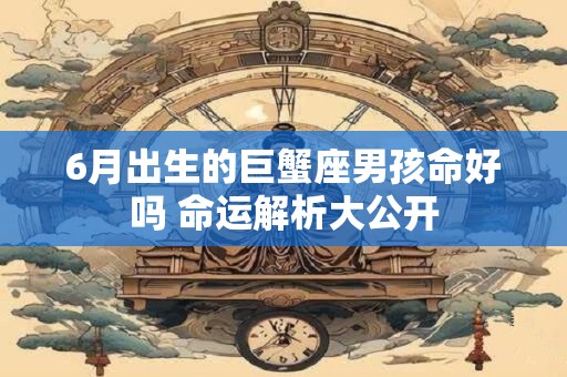 6月出生的巨蟹座男孩命好吗 命运解析大公开