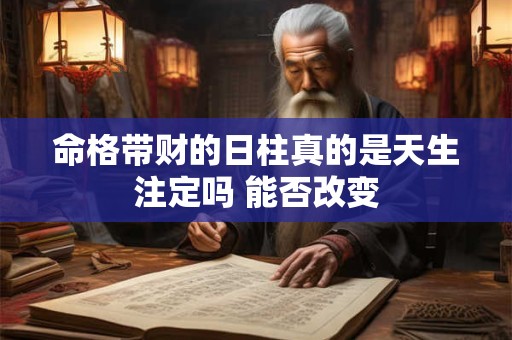 命格带财的日柱真的是天生注定吗 能否改变