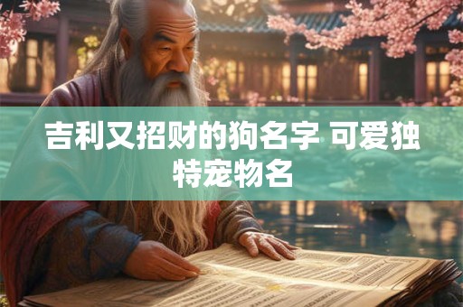 吉利又招财的狗名字 可爱独特宠物名