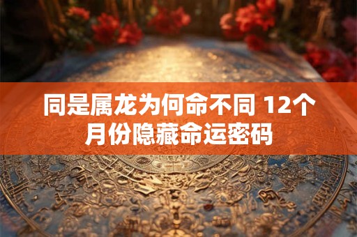 同是属龙为何命不同 12个月份隐藏命运密码