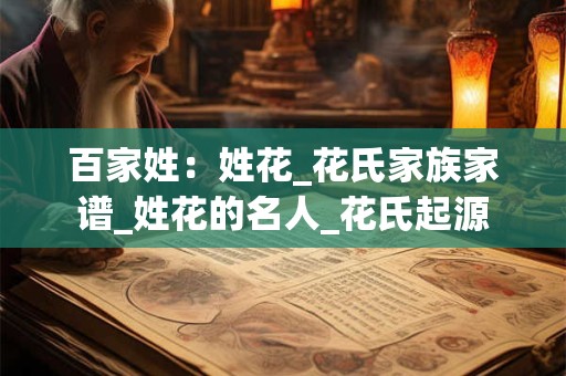 百家姓：姓花_花氏家族家谱_姓花的名人_花氏起源