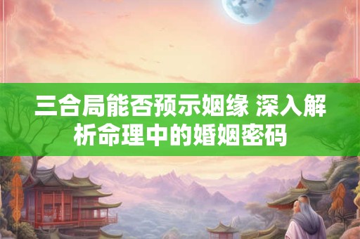 三合局能否预示姻缘 深入解析命理中的婚姻密码