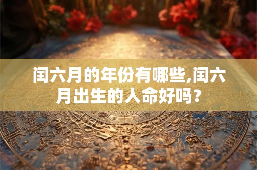 闰六月的年份有哪些,闰六月出生的人命好吗？