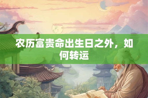 农历富贵命出生日之外，如何转运