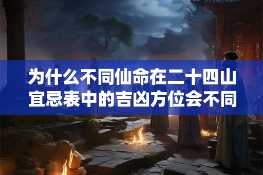为什么不同仙命在二十四山宜忌表中的吉凶方位会不同