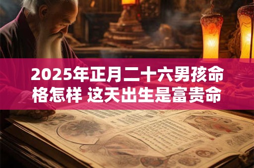 详细阅读:2025年正月二十六男孩命格怎样 这天出生是富贵命吗 2025年正月二十六男孩命格怎样 这天出生是富贵命吗