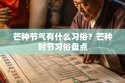 芒种节气有什么习俗？芒种时节习俗盘点