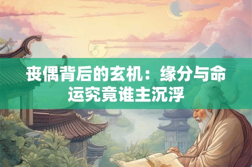 丧偶背后的玄机：缘分与命运究竟谁主沉浮