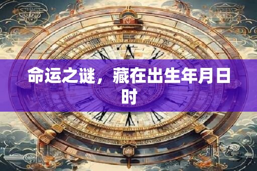 命运之谜，藏在出生年月日时