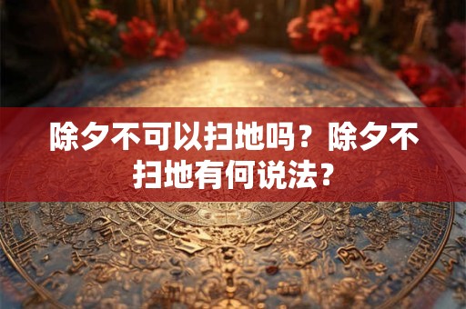 除夕不可以扫地吗？除夕不扫地有何说法？