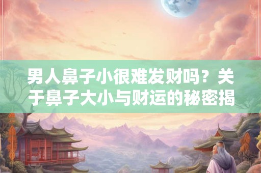 男人鼻子小很难发财吗？关于鼻子大小与财运的秘密揭示