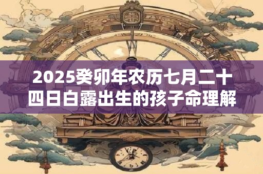 2025癸卯年农历七月二十四日白露出生的孩子命理解析！