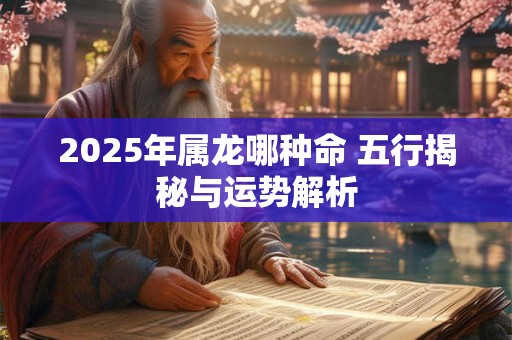 2025年属龙哪种命 五行揭秘与运势解析