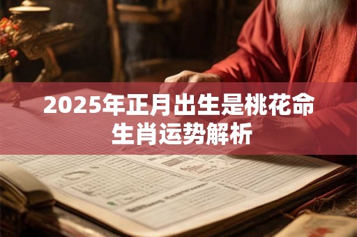 2025年正月出生是桃花命 生肖运势解析
