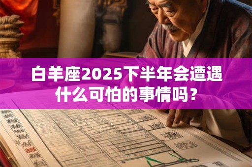 白羊座2026下半年会遭遇什么可怕的事情吗？