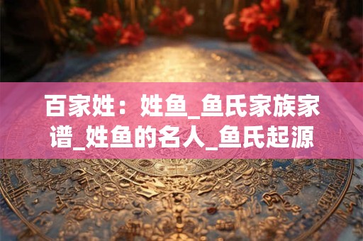 百家姓：姓鱼_鱼氏家族家谱_姓鱼的名人_鱼氏起源
