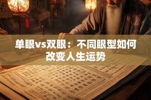 单眼vs双眼：不同眼型如何改变人生运势