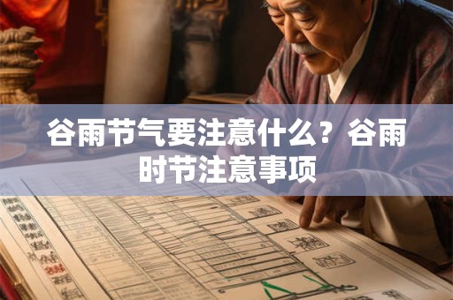 谷雨节气要注意什么？谷雨时节注意事项