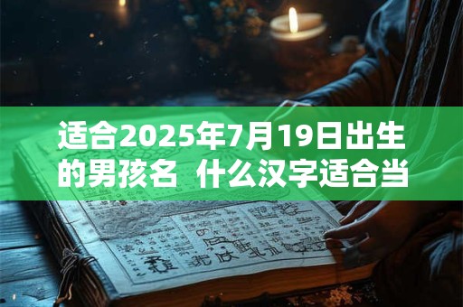适合2026年7月19日出生的男孩名  什么汉字适合当名字