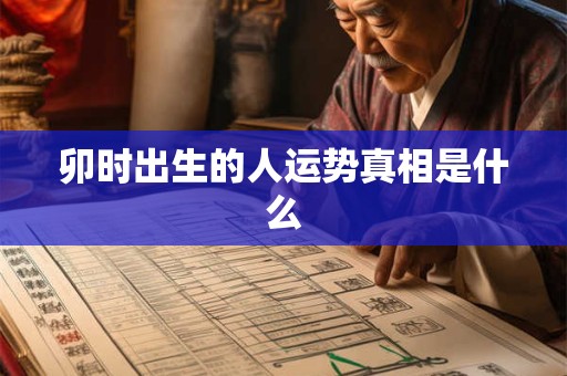 卯时出生的人运势真相是什么