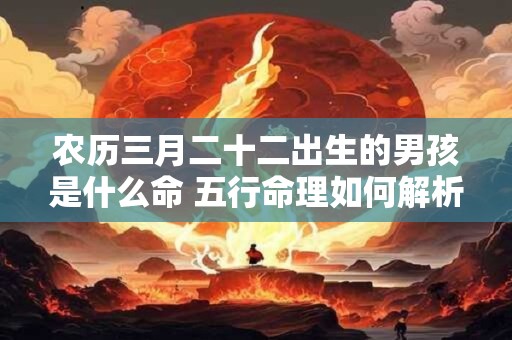 农历三月二十二出生的男孩是什么命 五行命理如何解析