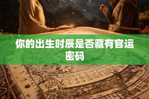 你的出生时辰是否藏有官运密码