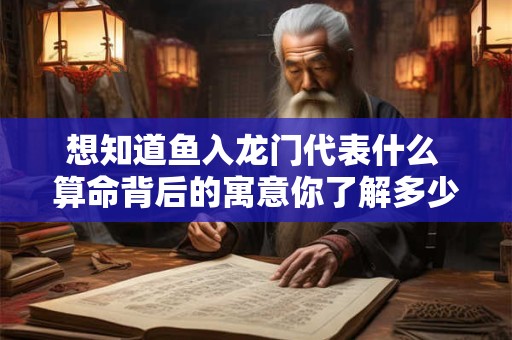 想知道鱼入龙门代表什么 算命背后的寓意你了解多少