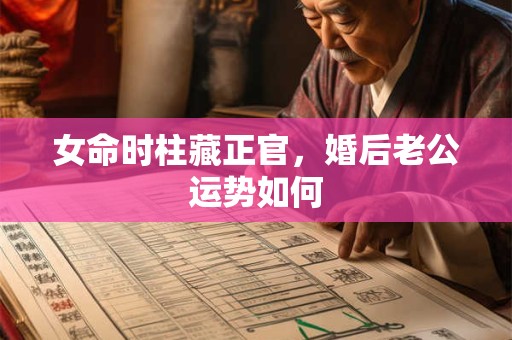 女命时柱藏正官，婚后老公运势如何