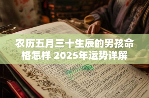 农历五月三十生辰的男孩命格怎样 2025年运势详解