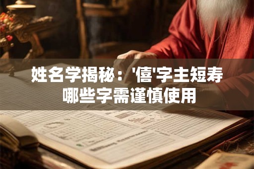 详细阅读:姓名学揭秘:'僖'字主短寿 哪些字需谨慎使用 姓名学揭秘:'僖'字主短寿 哪些字需谨慎使用