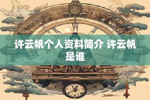 许云帆个人资料简介 许云帆是谁