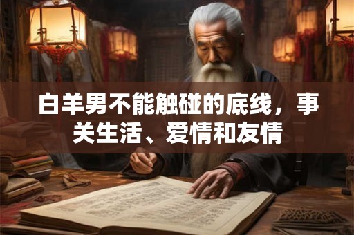 白羊男不能触碰的底线,事关生活、爱情和友情 白羊男不能触碰的底线,事关生活、爱情和友情