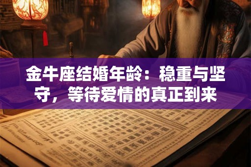金牛座结婚年龄：稳重与坚守，等待爱情的真正到来