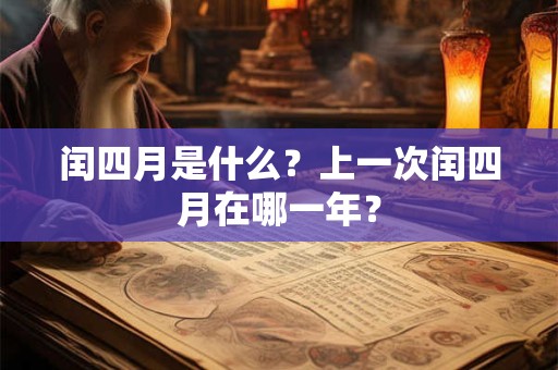 闰四月是什么？上一次闰四月在哪一年？