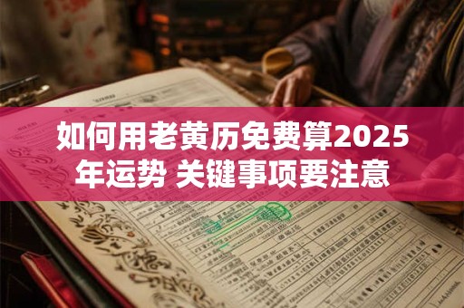 如何用老黄历免费算2025年运势 关键事项要注意