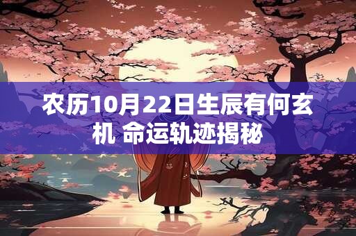 农历10月22日生辰有何玄机 命运轨迹揭秘