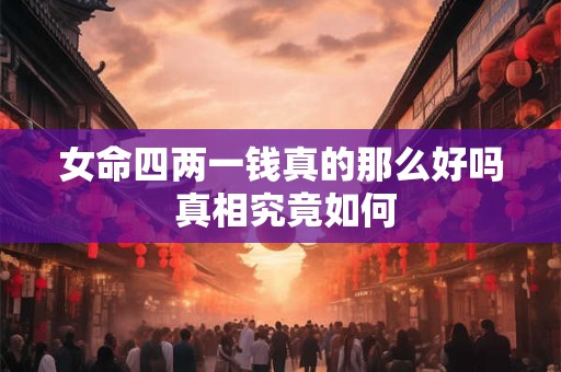 女命四两一钱真的那么好吗 真相究竟如何
